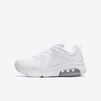 Nike Air Max 200 - Nagyobb Gyerek Utcai Cipő - Fehér/Metal Titán/Fehér/Fehér